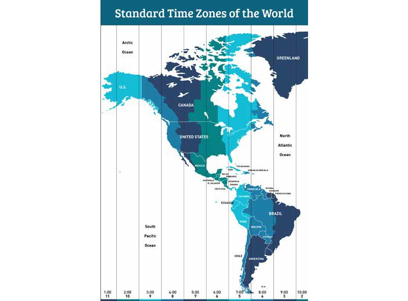 Info-graphic: Standard Time Zones of the World
