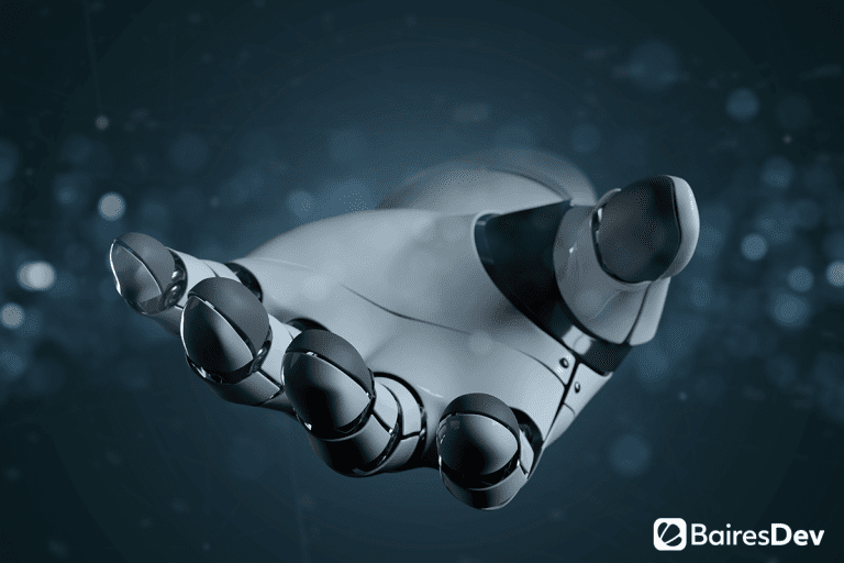 AI robot reaching hand out